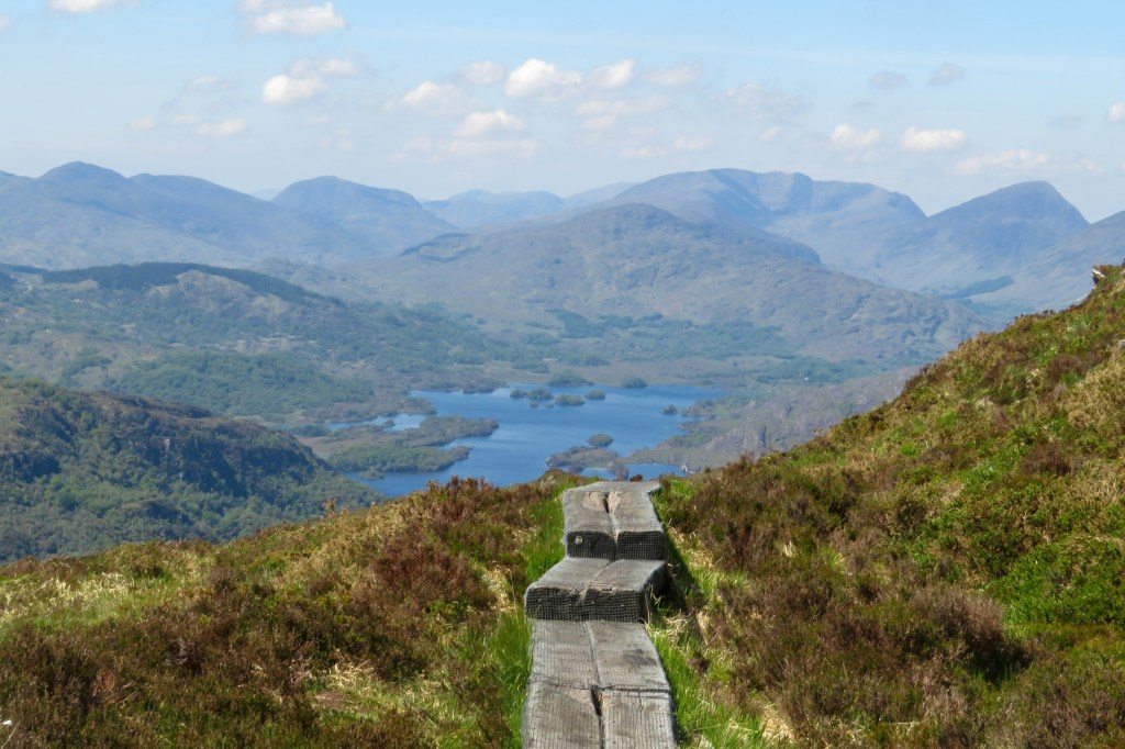 Photo of the top of Torc Mountain overlooking the lakes of Killarney