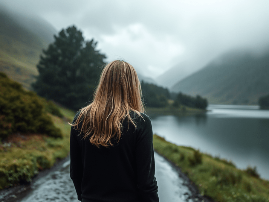 Girl overlooking a lake in Killarney National Park
